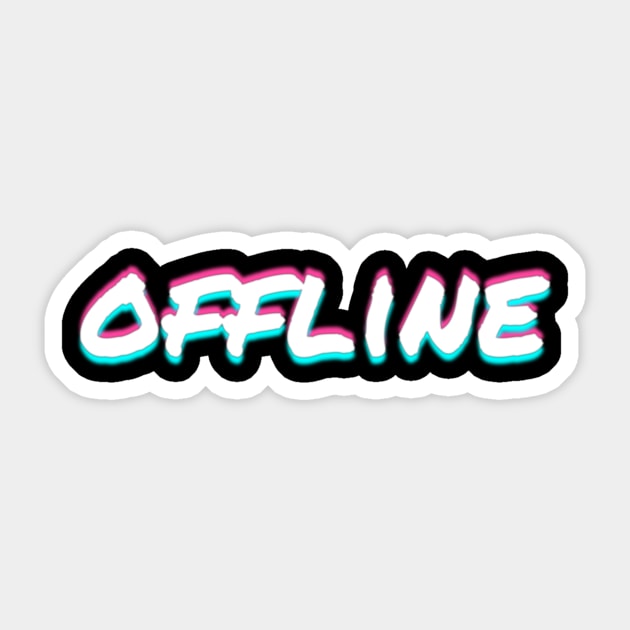 Offline Vaporwave Aesthetic Pastel 90s 80s Glitch Art Sticker by VaporwaveAestheticDreams